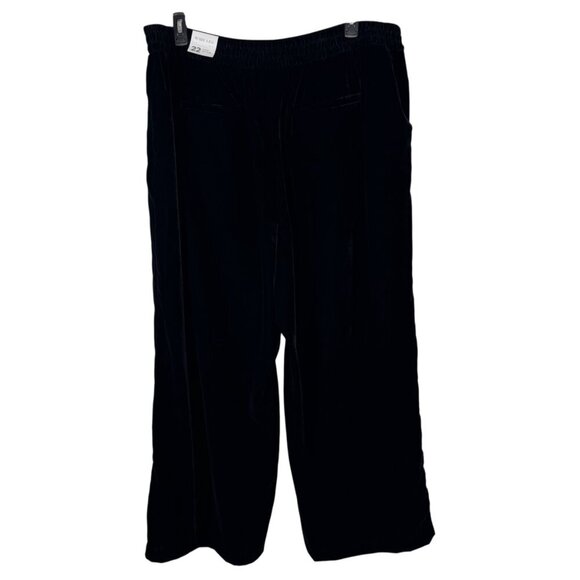 Lane Bryant NEW Black Velvet Pull On Wide Leg Pants Plus Size 22 Short Party - Picture 5 of 12